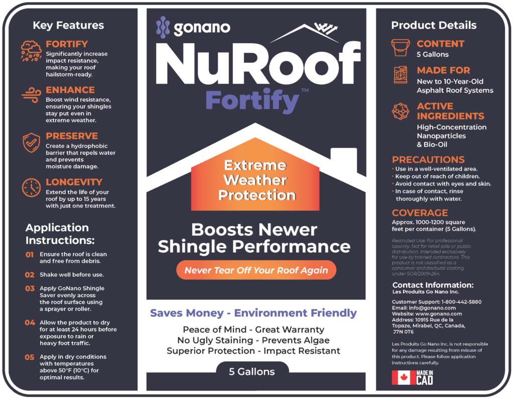 CAD NuRoof Fortify Label